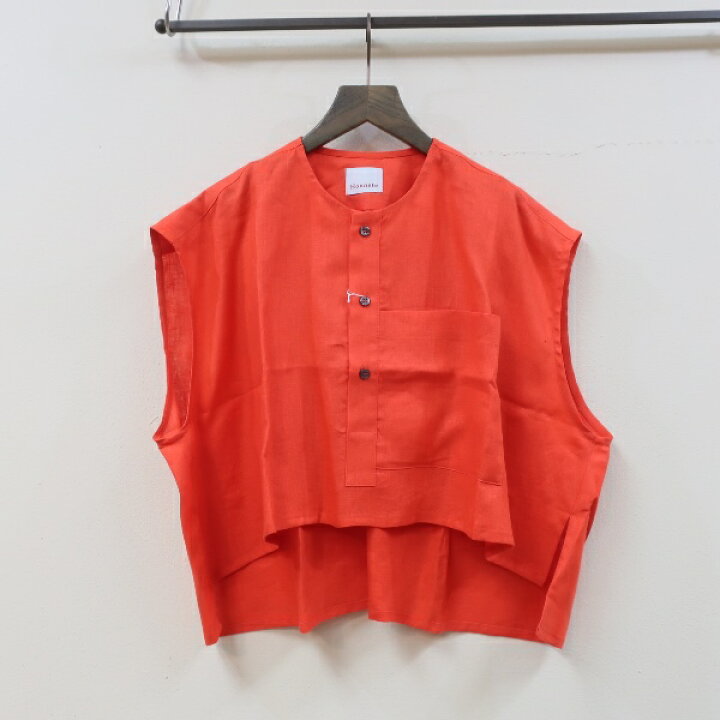 楽天市場】セール【Honnete】No Collar Shirts Topリネンノーカラー