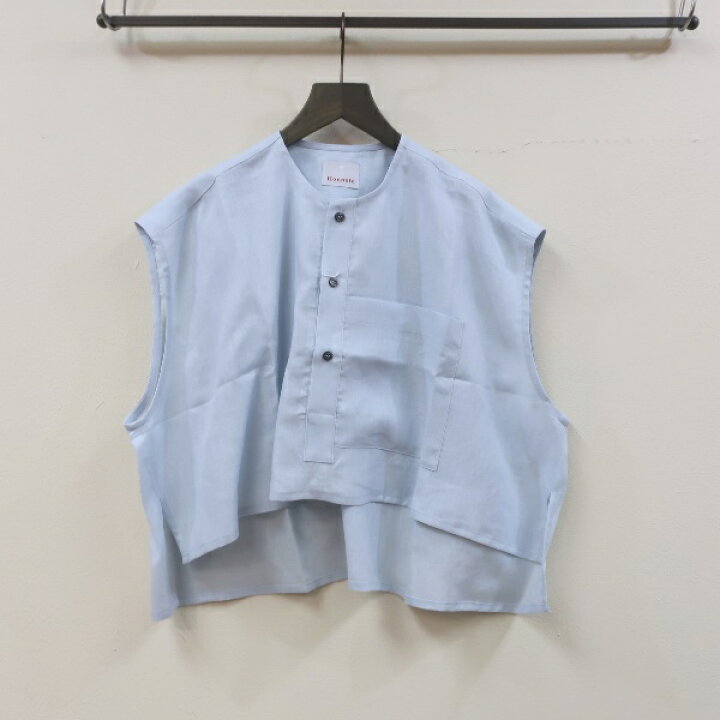 楽天市場】セール【Honnete】No Collar Shirts Topリネンノーカラー