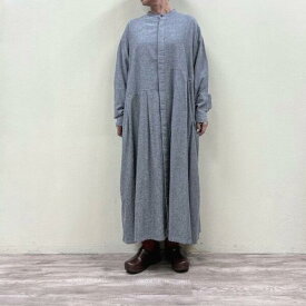 セールGRANDMA MAMA DAUGHTER コットンシルクアシメタックバンドカラーワンピースGE2534051グランマ ママ ドーター