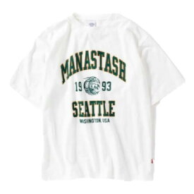 セールMANASTASH (マナスタッシュ)1993カレッジロゴリサイクルコットン半袖Tシャツ RE:CTN TEE 1993 COLLEGE TEE-SHIRT 7923134050