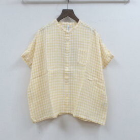 clip.tab　クリップタブ　リネンギンガム　ワイドシャツ　3242T-004NATURALLAUNDRY（ナチュラルランドリー）MADE IN JAPAN(日本製)