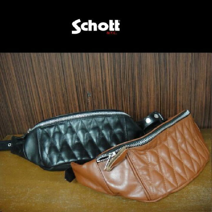 楽天市場】Schott パデッドレザーボディバッグ PADDED BODY BAG 