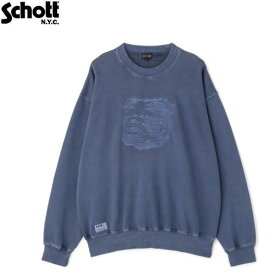 セールSchott ステンシルブルドッグピグメントスウェット(トレーナー) CREW SWEAT STENCIL BULLDOG 7823232001 Schottショット