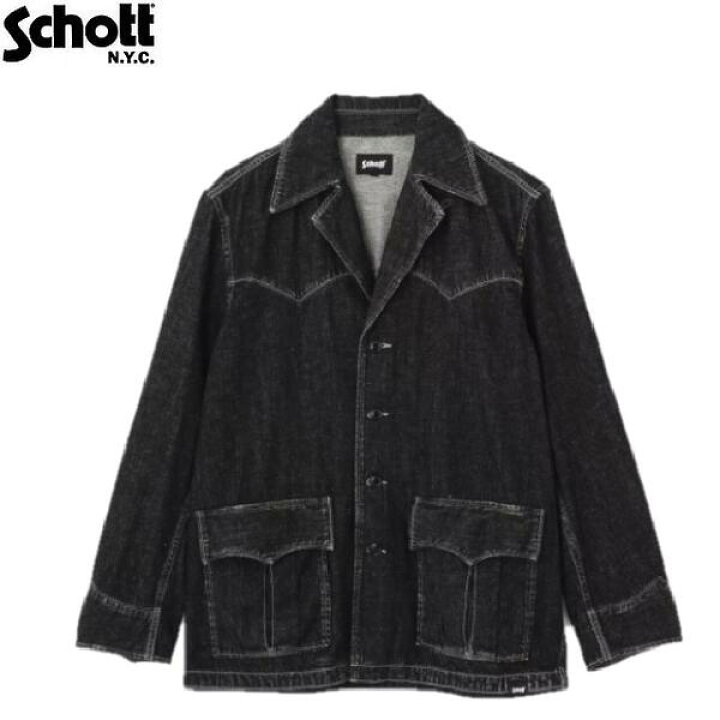 楽天市場】セールSchott ネップブラックデニムウエスタンジャケットNEP 