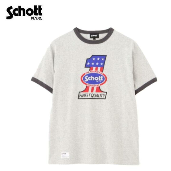 楽天市場】セールSchott 「NO.1 AMERICAN」プリントヘザートリム杢T 