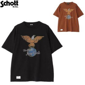Schott 「EAGLE GLOBE」プリントTシャツT-SHIRTイーグル グローブ 7824134016 ショット
