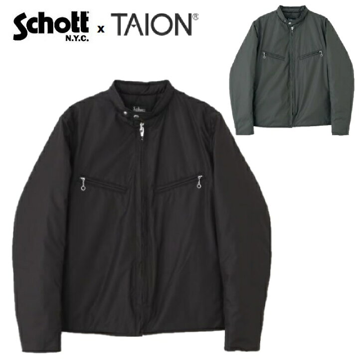 楽天市場】Schott x TAIONタイオンコラボシングルライダースダウン 