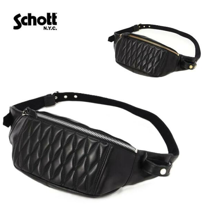 楽天市場】Schott パデッドレザーボディバッグ PADDED BODY BAG 