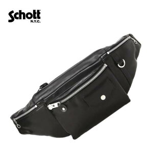 Schott PADDEDキルティングレザー ボディバッグ ウエストバック 希少 