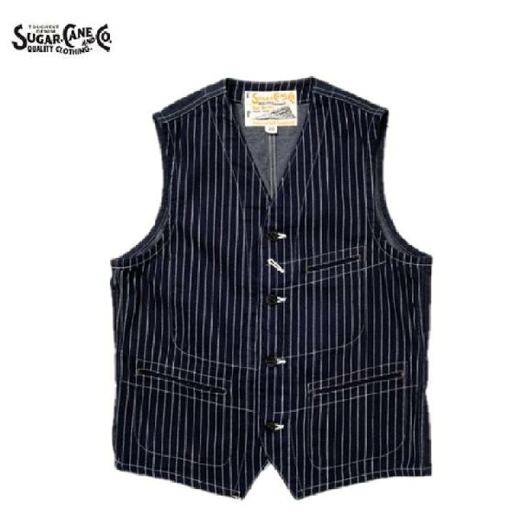 楽天市場】SUGAR CANE 9ozウォバッシュストライプワークベストWABASH 