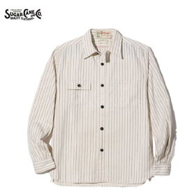 SUGAR CANE FICTION ROMANCE ホワイトウォバッシュストライプワークシャツ(日本製)8.5oz. WHITE WABASH WORK SHIRT SC27076（シュガーケーンフィクションロマンス)MADE IN JAPAN
