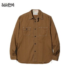 SUGAR CANE FICTION ROMANCE ブラウンウォバッシュストライプワークシャツ(日本製)8.5oz. BROWN WABASH WORK SHIRT SC28516（シュガーケーンフィクションロマンス)MADE IN JAPAN