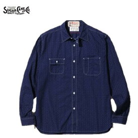 SUGAR CANE FICTION ROMANCE 4.5オンスカジノストライプワークシャツ4.5oz. INDIGO "CASINO STRIPE" WORK SHIRT SC28651（シュガーケーンフィクションロマンス）MADE IN JAPAN日本製
