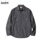 SUGAR CANE ブラックシャンブレー長袖ワークシャツ(日本製)BLACK CHAMBRAY WORK SHIRT SC29159（シュガーケーン)MADE IN JAPAN日本製