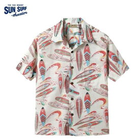 SUN SURF「SURFBOARDS」プリントコットンリネンオープンシャツ(コットンアロハシャツ) COTTON × LINEN OPEN SHIRT SS39284（サンサーフ）MADE IN JAPAN 日本製