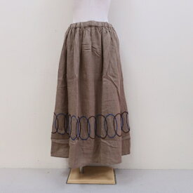 セールtumugu:リネン3Dサークル刺繍　スカートTB20208ツムグ