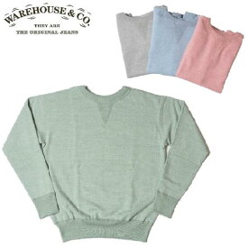 DENIME(ドゥニーム) Lot.268 88/12杢4本針前VクルーネックスウェットSET IN FLAT SEEM CREW NECK SWEAT by WAREHOUSEウエアハウスMADE IN JAPAN日本製