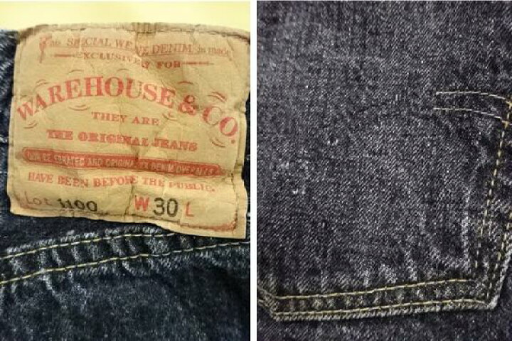 楽天市場】WAREHOUSE 2nd hand Series Lot 1100 BLACK (USED WASH 濃 