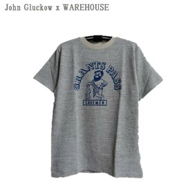 JOHN GLUCKOW Lot JG-CS08 「Grant's Pass」プリント衿配色TシャツJGTS-23SS013 John Gluckow x WAREHOUSE（ジョングラッコーxウエアハウス）MADE IN JAPAN日本製