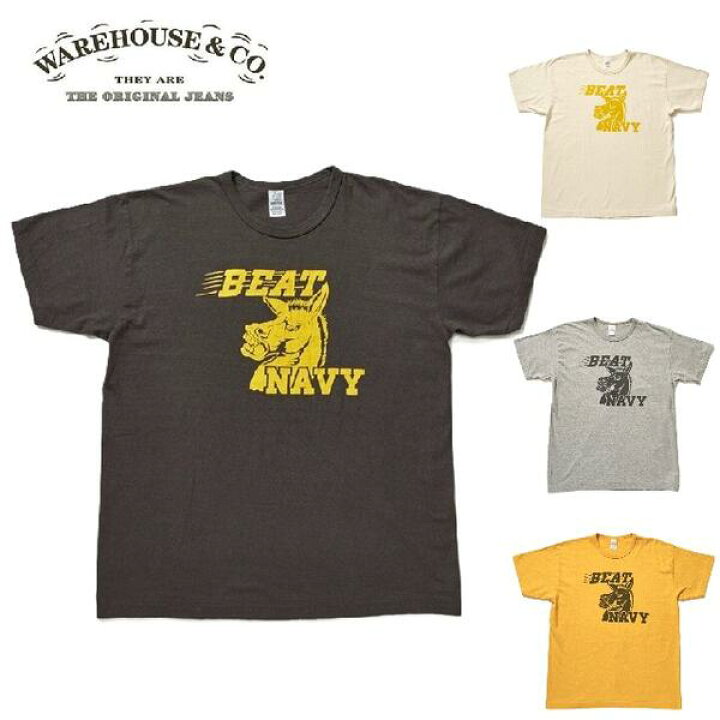 楽天市場】WAREHOUSE 2nd hand Series Lot 4064 BEAT NAVYプリントT 