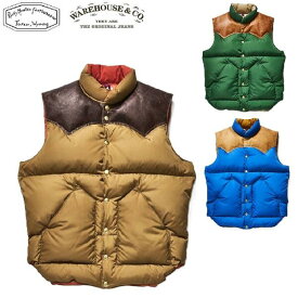 ROCKY MOUNTAIN x WAREHOUSE (2025)ホースレザーヨークナイロンダウンベスト NYLON DOWN VEST Lot.2234-290-252-51 WHJA-25SU002（ロッキーマウンテンxウエアハウス）ROCKY MOUNTAIN FEATHERBED CO.WARE HOUSE ウェアハウス