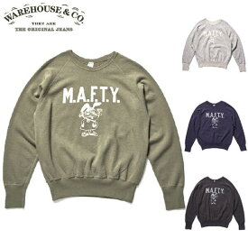 WAREHOUSE 2nd hand Series Lot 461「M.A.F.T.Y.」プリントラグランスウェットWHSW-25AW002（ウエアハウスセカンドハンド）WARE HOUSE【ウェアハウス】セコハンMADE IN JAPAN日本製
