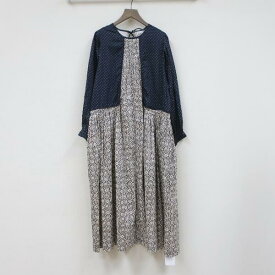 doux bleu★インドプリントワンピース　 2414-025（ドゥブルー）yarra