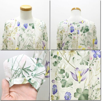 ●SUPERHAKKA【スーパーハッカ】BOUQUETコットンシルクローンメドウガーデンプリントワンピース04120391