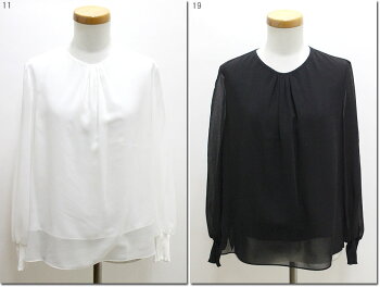 【15%OFFクーポン2月19日11:59まで】●Ballsey【ボールジィ】ジョーゼットコンビリブコンビブラウス11-01-92-01301-HN