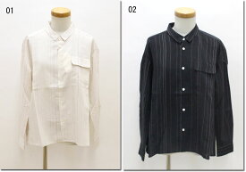 ●OUVERT　【ウーヴェル】　Cu/Re/Si　タフタストライプ　レギュラーシャツ　2050644