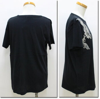 ●Auditionオーディション40/-フラワー刺繍ルーズTシャツM-0702
