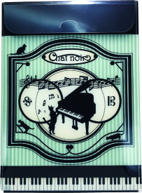 A4ファイルケース　chatnoir ト音記号 お取り寄せ商品 ピアノ発表会 記念品 音楽雑貨 ねこ雑貨 バレエ雑貨 記念品に最適 音楽会粗品