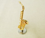 ミニチュア楽器 アルトサックス 1／12 スケール ゴールド お取り寄せ商品 楽器 音楽雑貨 音楽 バレエねこ…
