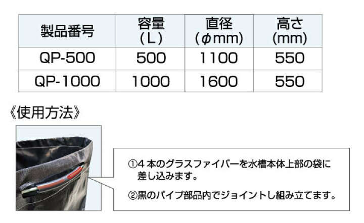 楽天市場】かんたん組立 超軽量水槽 クイックプール QP-1000 1000 