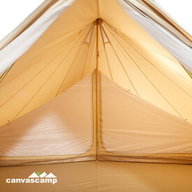 【CanvasCamp】(2～4人用) ベル型 インナーテント メッシュ コットン メッシュウォール 蚊よけ 防虫 Inner Tent Sibley 500 with Divider シリーズ プライバシー 断熱性 快適性 向上 PVC 底面シート 付属 インナーテント 本体 キャンプ 寝室 分割用 一人用 2人用 4人