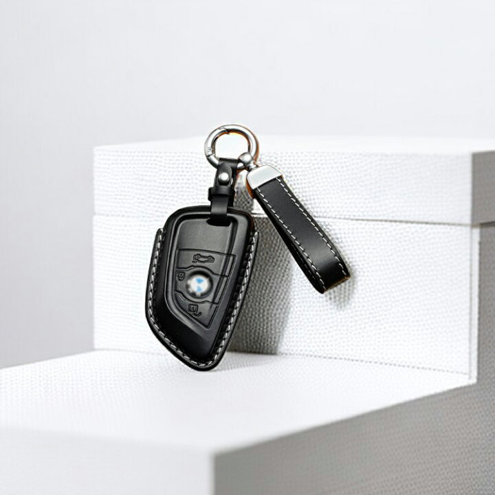 楽天市場】BMW レザー キーケース 本革 ブラック キーホルダー 
