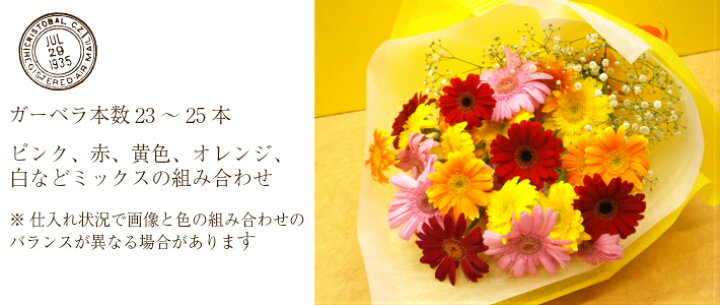 楽天市場 ガーベラとかすみ草の花束 記念日プレゼント 誕生日 出産祝い ピアノ バレエ発表会 記念日 フラワーギフト 生花専門店 フラワーギフト花on