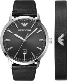 エンポリオアルマーニ 腕時計&ブレスレットセット メンズ ブラック シルバー AR80064SET EMPORIO ARMANI