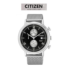 腕時計 メンズ シルバー ブラック シチズン クォーツ クロノグラフ AN3610-80E CITIZEN