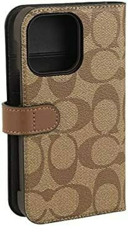 コーチ スマートフォンケース レディース カーキ Smartphone ベージュ Signature COACH Folio iPhone Case シグネチャー pro C8024-KHA 13