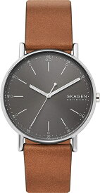 スカーゲン 腕時計 メンズ ブラウン グレー SIGNATUR クオーツ レザー SKAGEN SKW6578