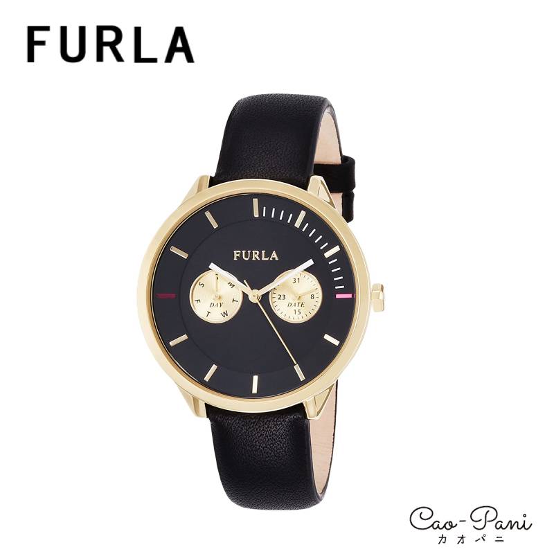純正卸売り フルラ 腕時計 レディース ブラック ゴールド FURLA
