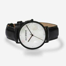 腕時計 レディース 大理石 ALLY DENOVO GaiaPearl ガイアパール 36mm ブラックホワイト/ブラック ウォッチ AF5003-4 プレゼント ギフト 実用的 かっこいい カッコイイ かわいい 可愛い オシャレ おしゃれ