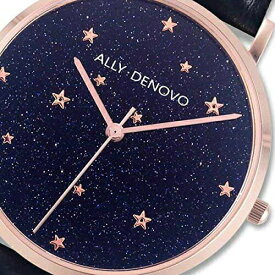 ALLY DENOVO 腕時計 ローズゴールド ブラック Starry Night BeltSet 36mm メンズ レディース AF5017-4 プレゼント ギフト 実用的 かっこいい カッコイイ かわいい 可愛い オシャレ おしゃれ ブランド