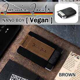 Jaimie Jacobs NANO BOY コンパクト財布 （ マネークリップ 小銭収納(小) カードケース) Brown 合皮 ブラウン 【 正規輸入品 】かっこいい カッコイイ オシャレ おしゃれ
