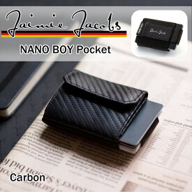Jaimie Jacobs NANO BOY POCKET コンパクト財布 財布 フラグメントケース （ マネークリップ 小銭入れ カードケース ギフトボックス付き) Carbon カーボン 正規輸入品 かっこいい おしゃれ