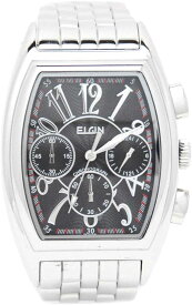エルジン 腕時計 メンズ シルバー ブラック クロノグラフ ELGIN FK1215S 並行輸入品