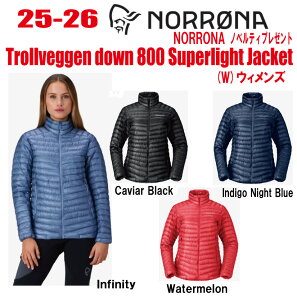 ��25-26�� NORRONA�i�m���[�i�jtrollveggen down800 super light Jacket�i�g���[�����F�Q�� �X�[�p�[���C�g �_�E��800 �W���P�b�g�j�T�C�Y�F(Women's)XS�`L �y�X�e�b�J�[�E�m�x���e�B�v���[���g�z�y���������z