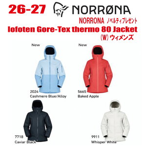 �����\�񏤕i 2026-2027 NORRONA�i�m���[�i�jlofoten Gore-Tex thermo80 Jacket�i���t�H�e�� �S�A�e�b�N�X �T�[��80 �W���P�b�g�j�T�C�Y�F(W's)XS�`XL �J���[�F�y�X�e�b�J�[�E�m�x���e�B�v���[���g�z�y����
