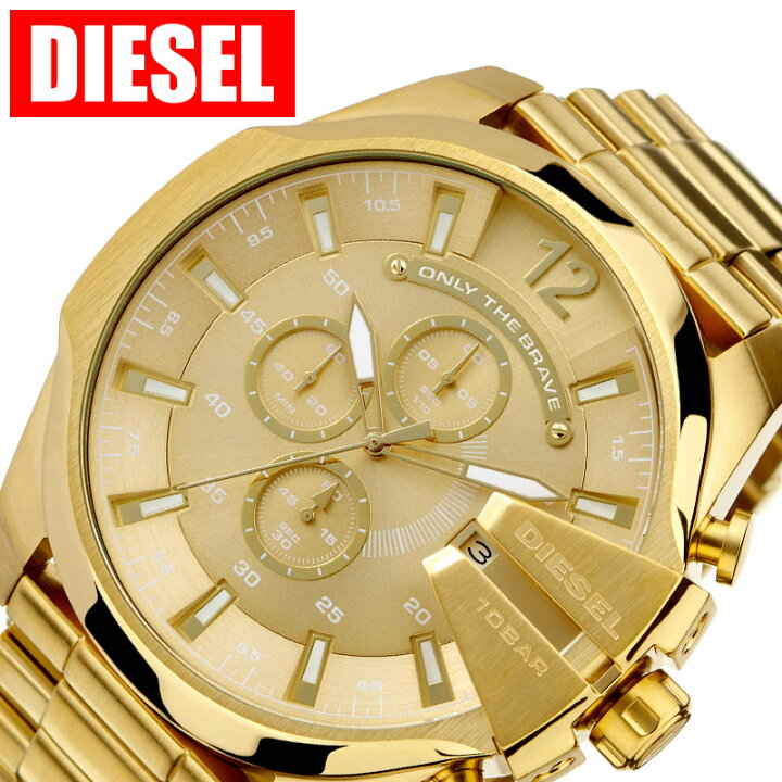 楽天市場 ディーゼル 腕時計 Diesel 時計 メガチーフ クロノグラフ Mega Chief Chronograph メンズ ゴールド Dz4360 新作 ブランド ステンレス ベルト ビッグフェイス 誕生日 新生活 プレゼント ギフト 22 ブランドアクセと腕時計 のカプセル